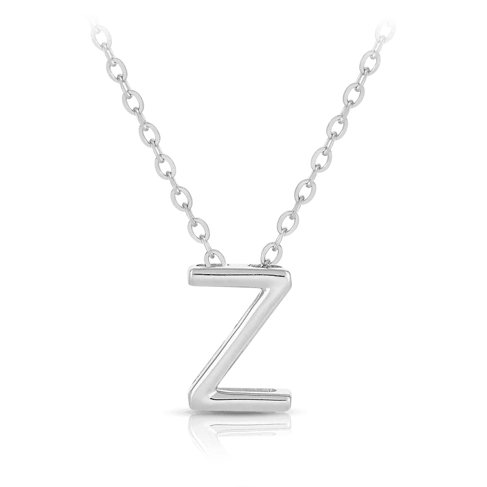 Initial Slider Necklace in Sterling Silver