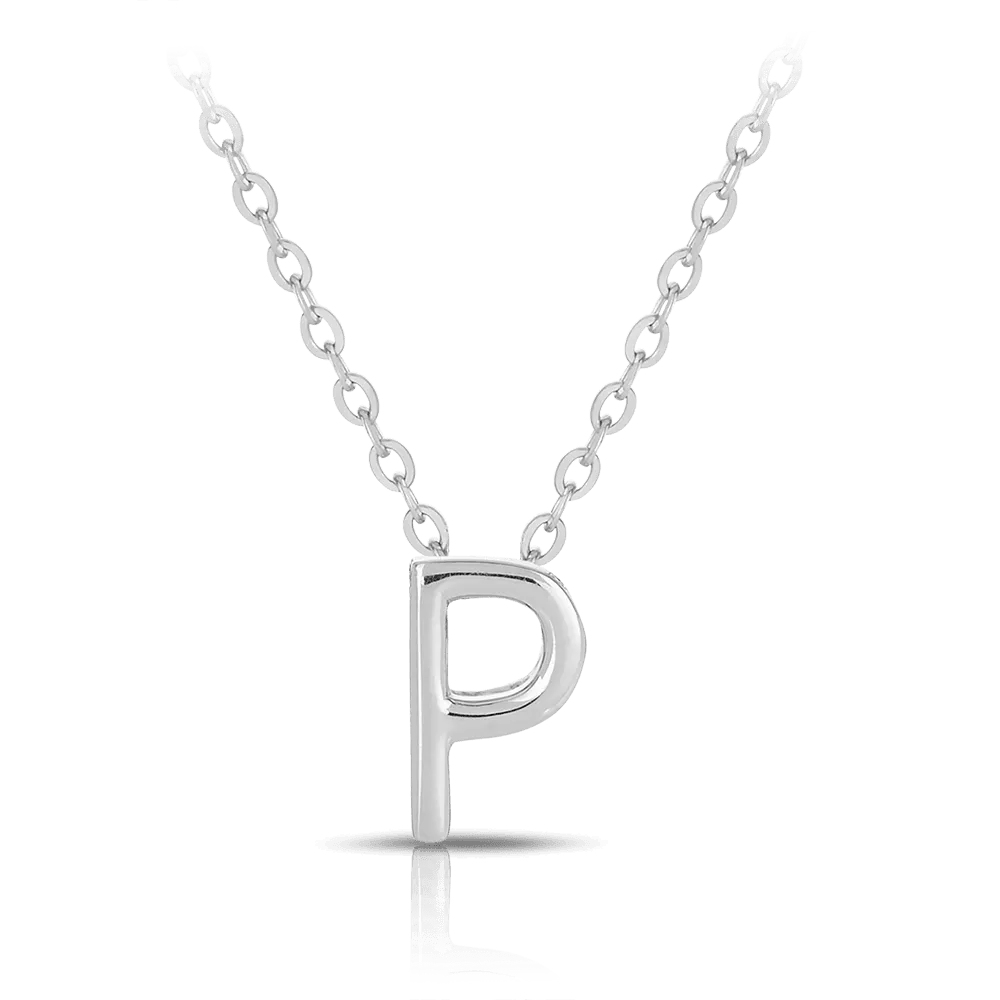 Initial Slider Necklace in Sterling Silver