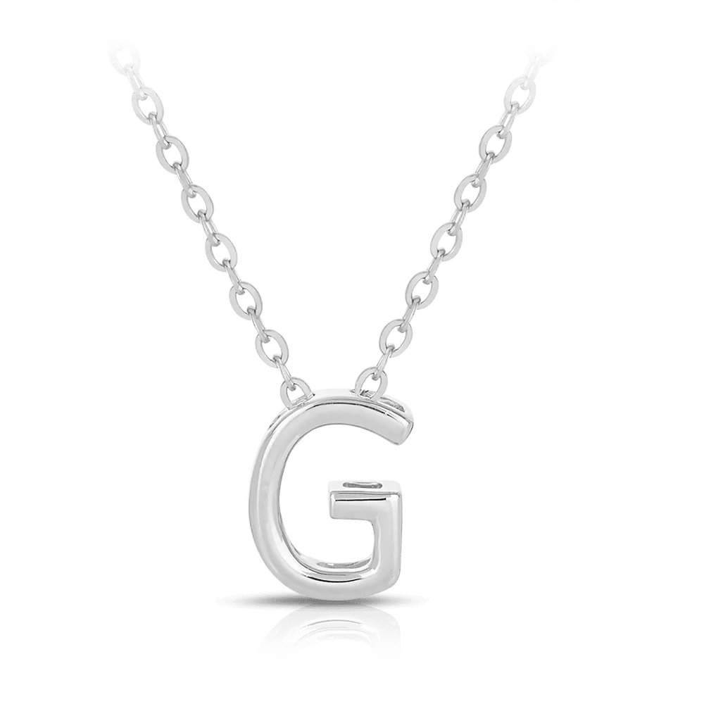 Initial Slider Necklace in Sterling Silver