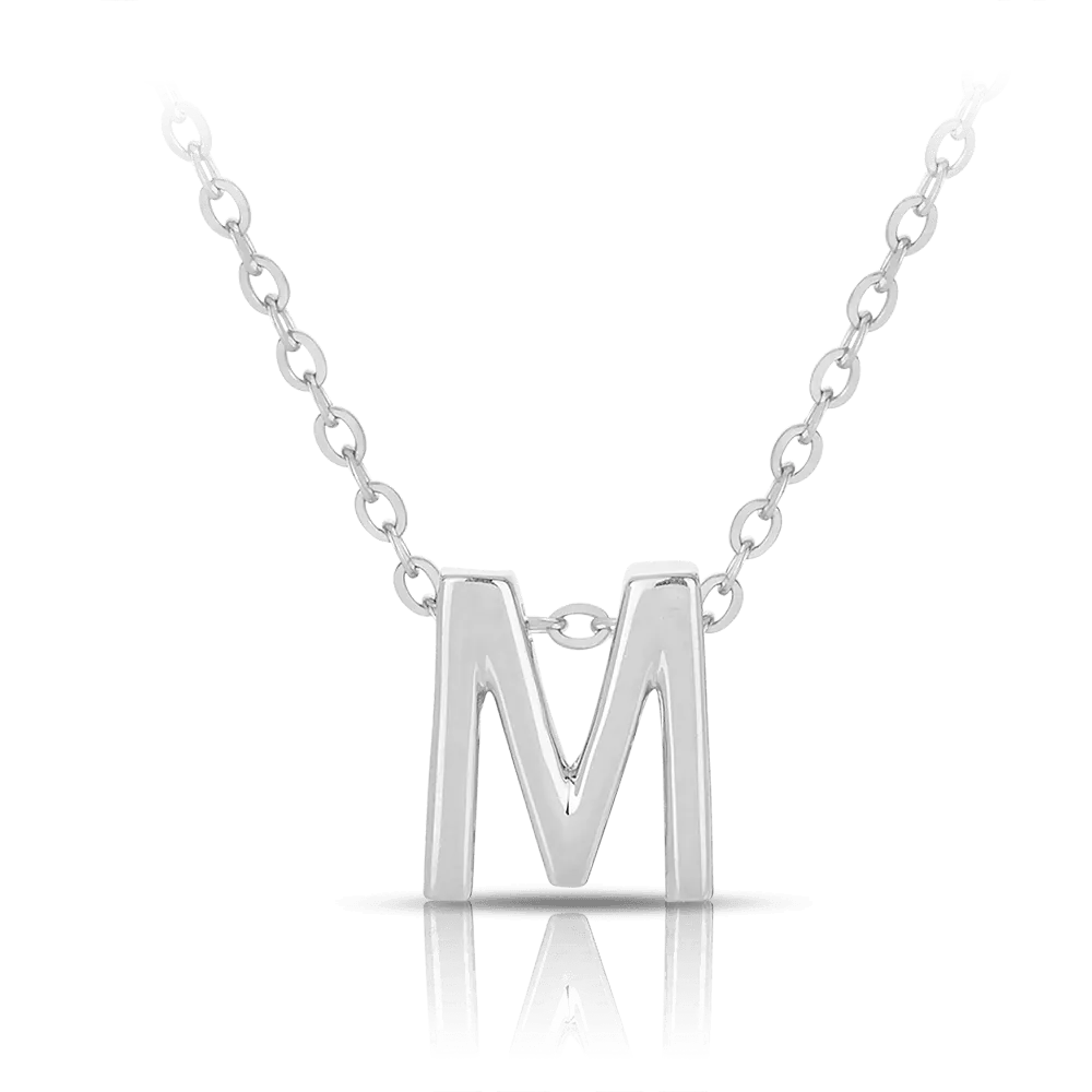 Initial Slider Necklace in Sterling Silver