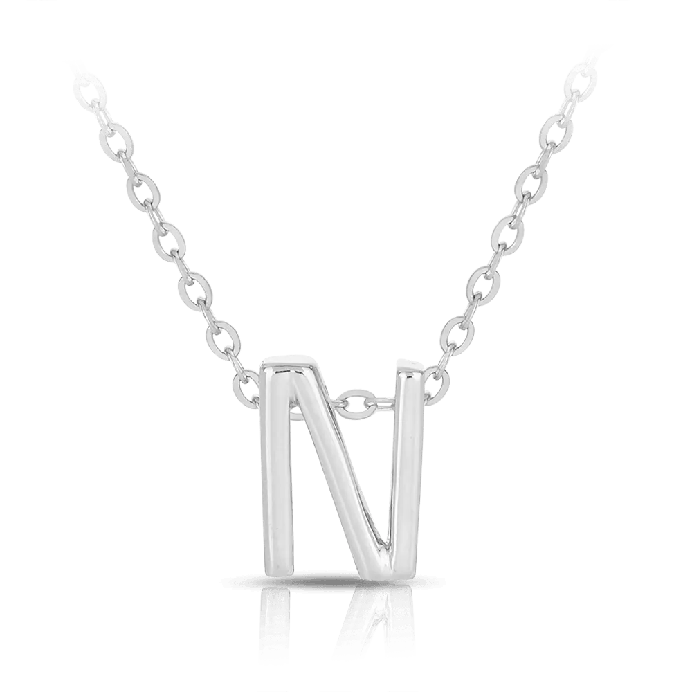 Initial Slider Necklace in Sterling Silver