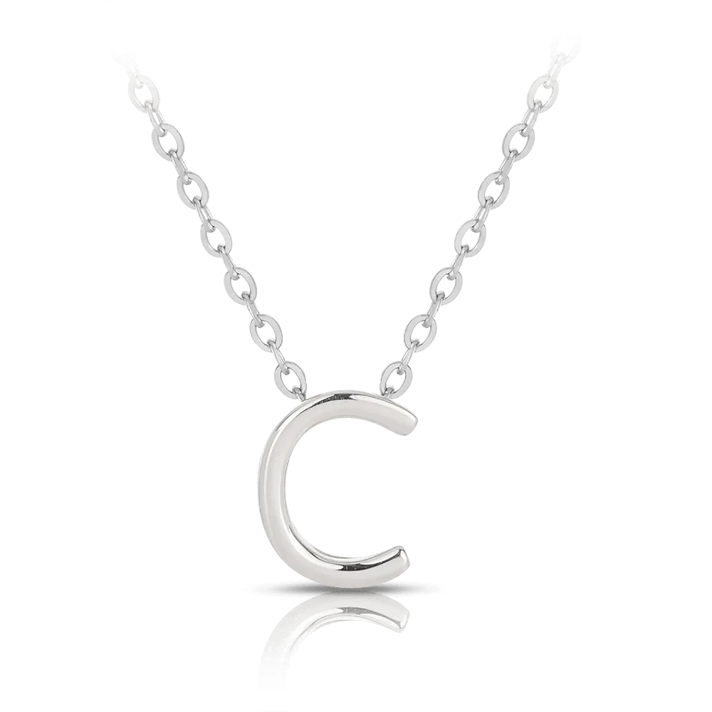 Initial Slider Necklace in Sterling Silver