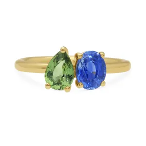 JOSEPHINE Ring Yellow Gold with Green & Blue Sapphires