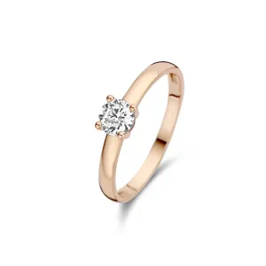 La Concorde Soleil 14 karat rose gold ring with zirconia stone