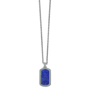 Lapis Gemstone Plaque Sterling Pendant & Necklace