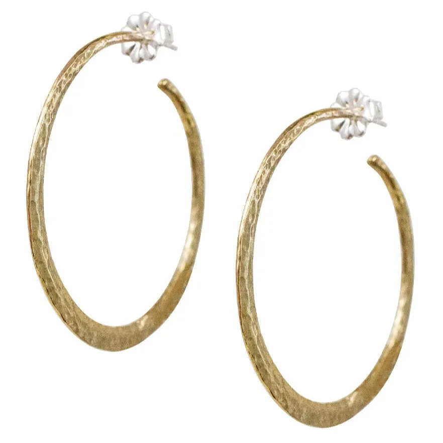 Large Amaya Hammered Hoops