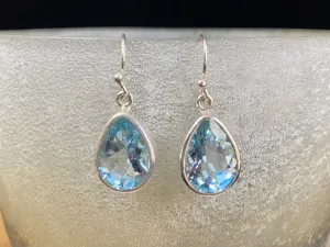 Large Blue Topaz Earrings