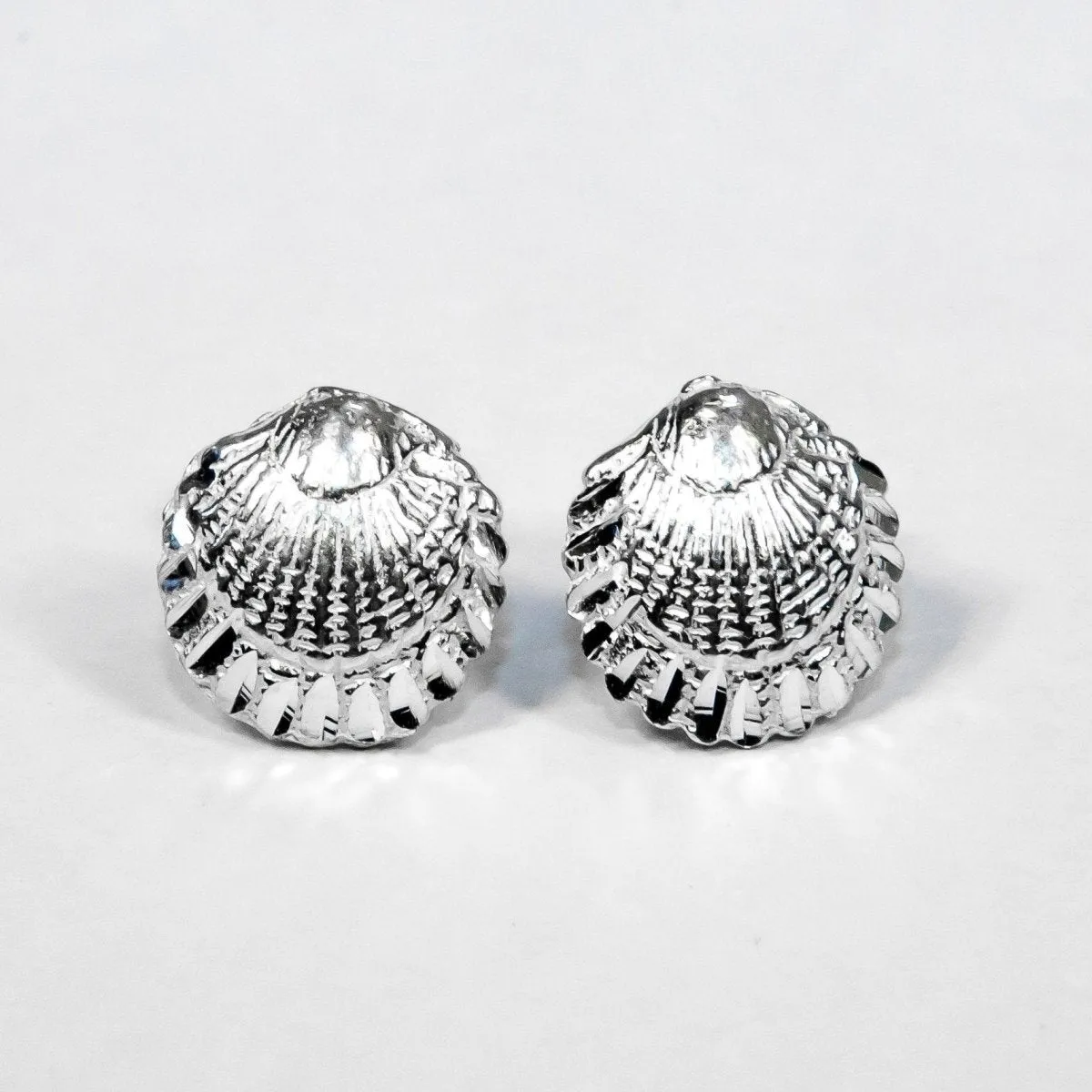 Large Clam Stopper Stud Earring