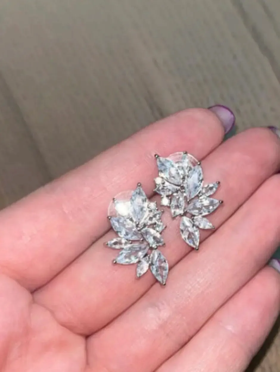 Large Floral CZ Earrings Sanera