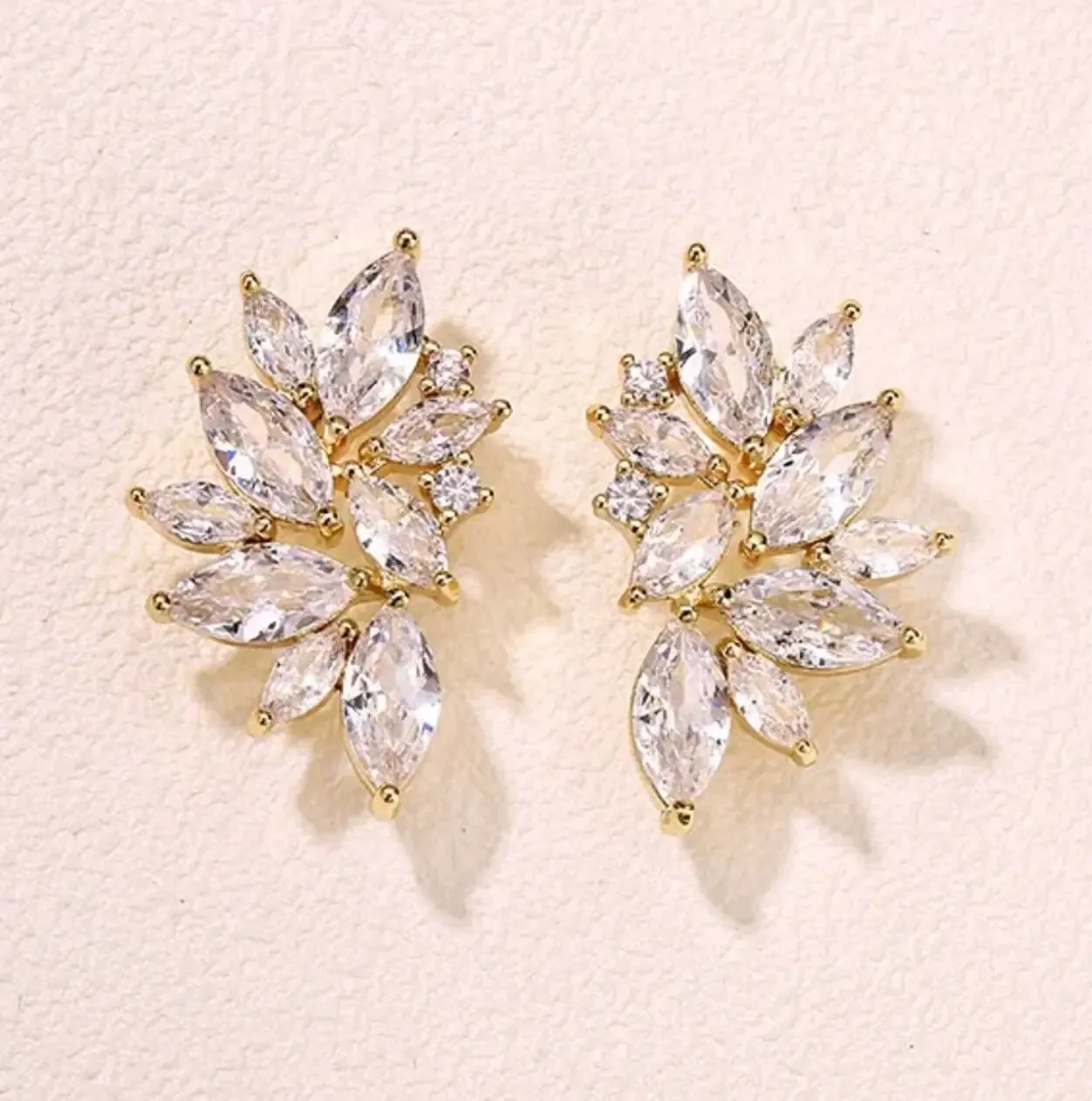 Large Floral CZ Earrings Sanera