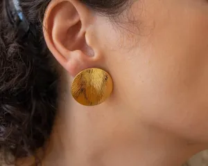 Large Gold Disc Earrings