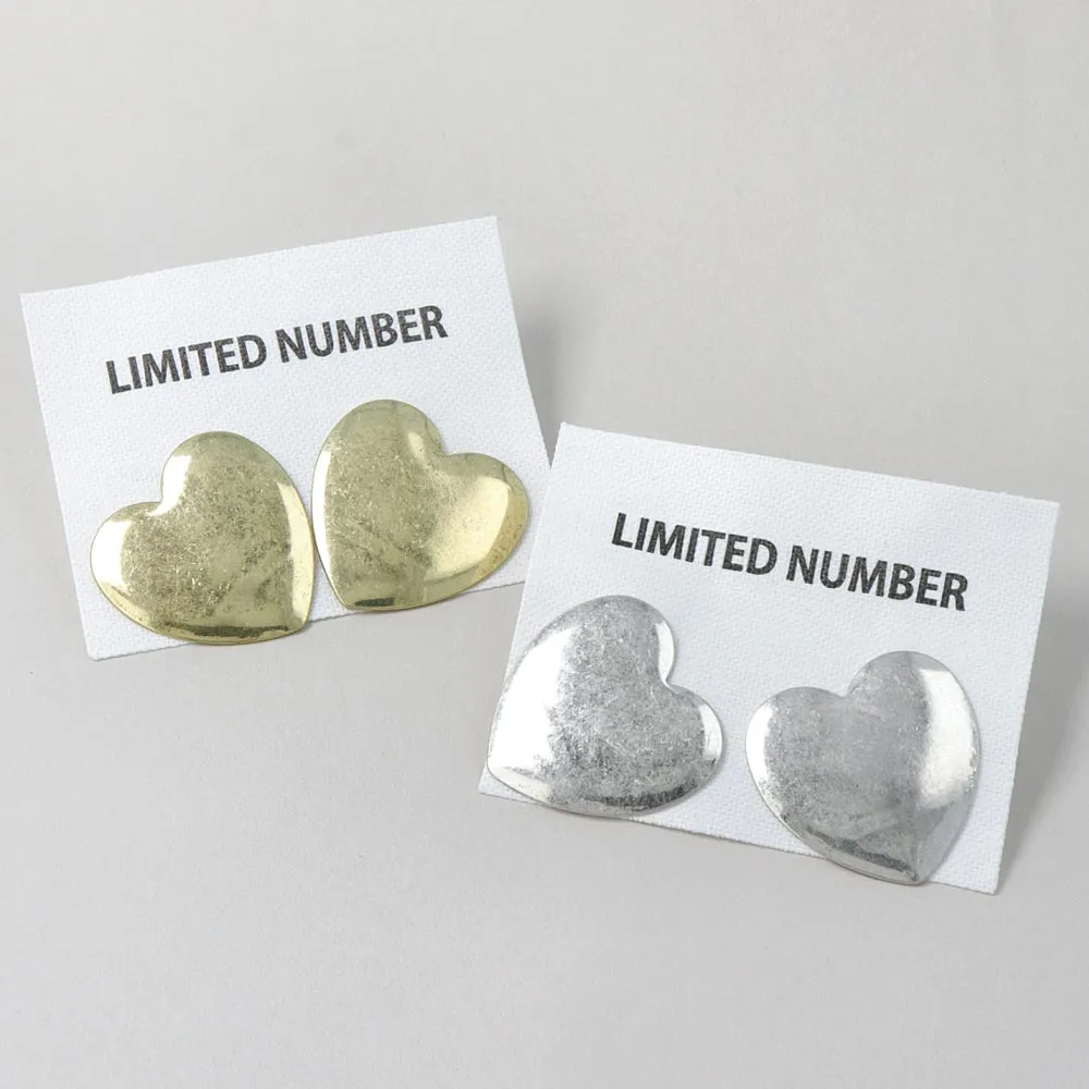 Large Heart Titanium Earrings