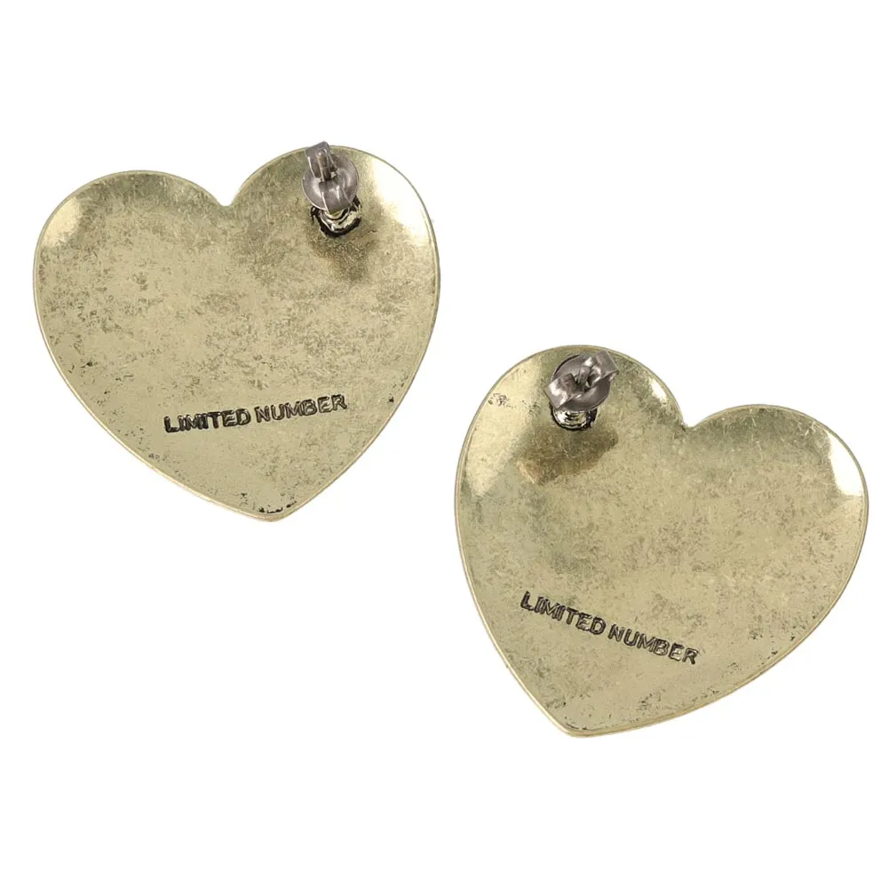 Large Heart Titanium Earrings