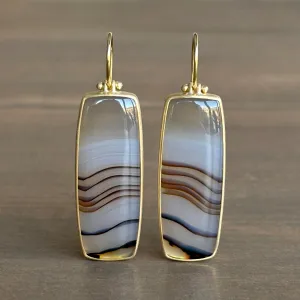 Large Rectangle Montana Agate Earrings