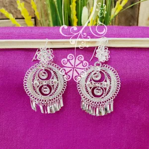 Large Silver Traditional Filigrana Artisan Earrings