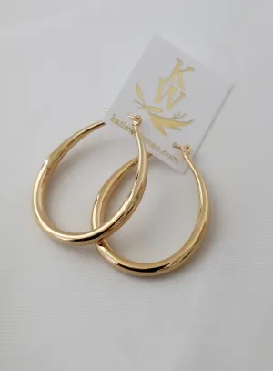 LARGE TEARDROP HOOP EARRINGS