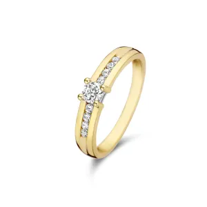 Le Marais Estée 14 karat gold ring with zirconia stones