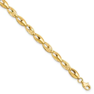 Leslie 14k Yellow Gold Polished D.C Bracelet