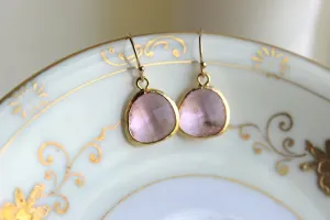 Light Pink Earrings Blush Gold Plated - Bridesmaid Earrings - Pink Wedding Earrings - Bridal Earrings - Blush Wedding Jewelry