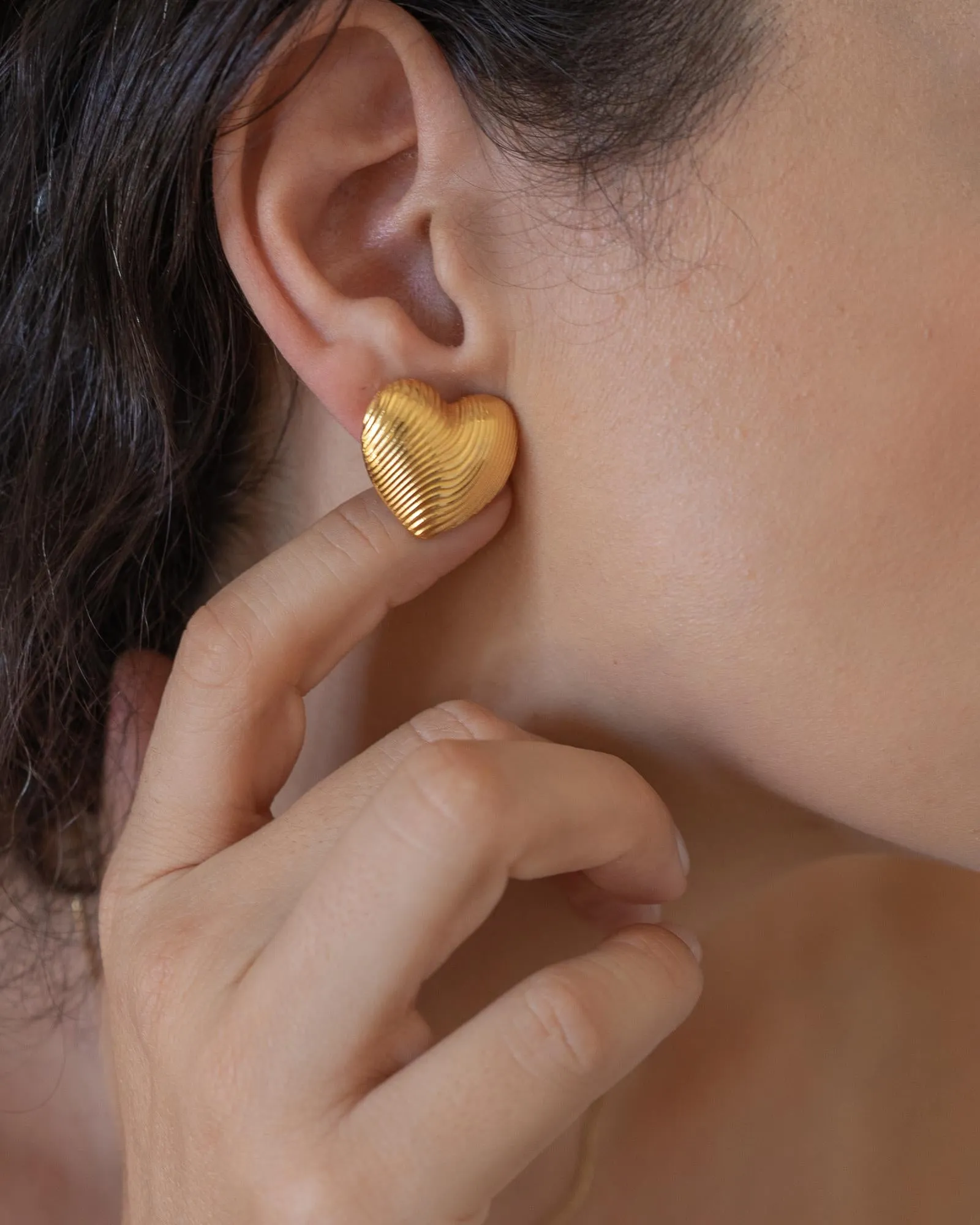 Medium GOLD HEART earrings