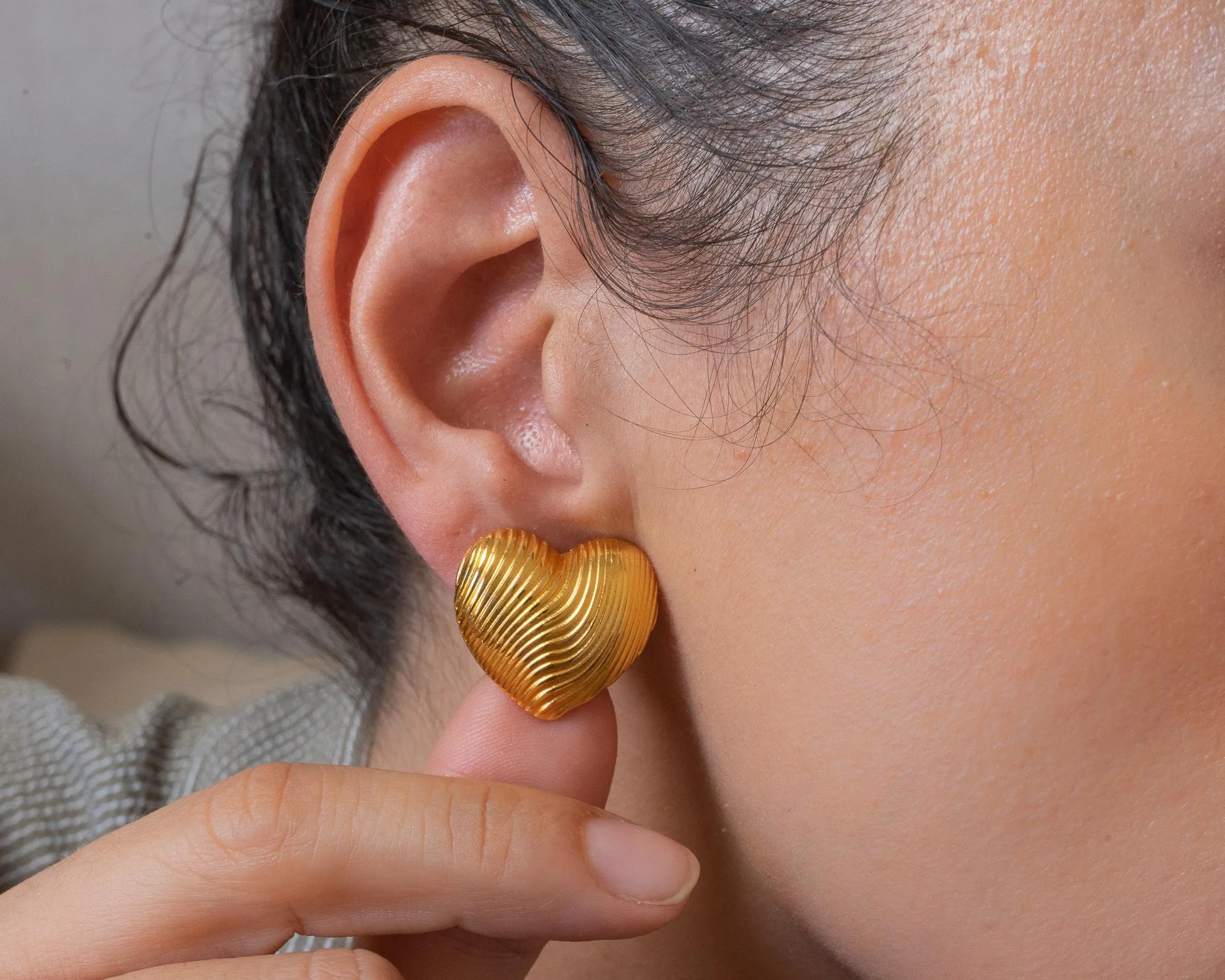 Medium GOLD HEART earrings