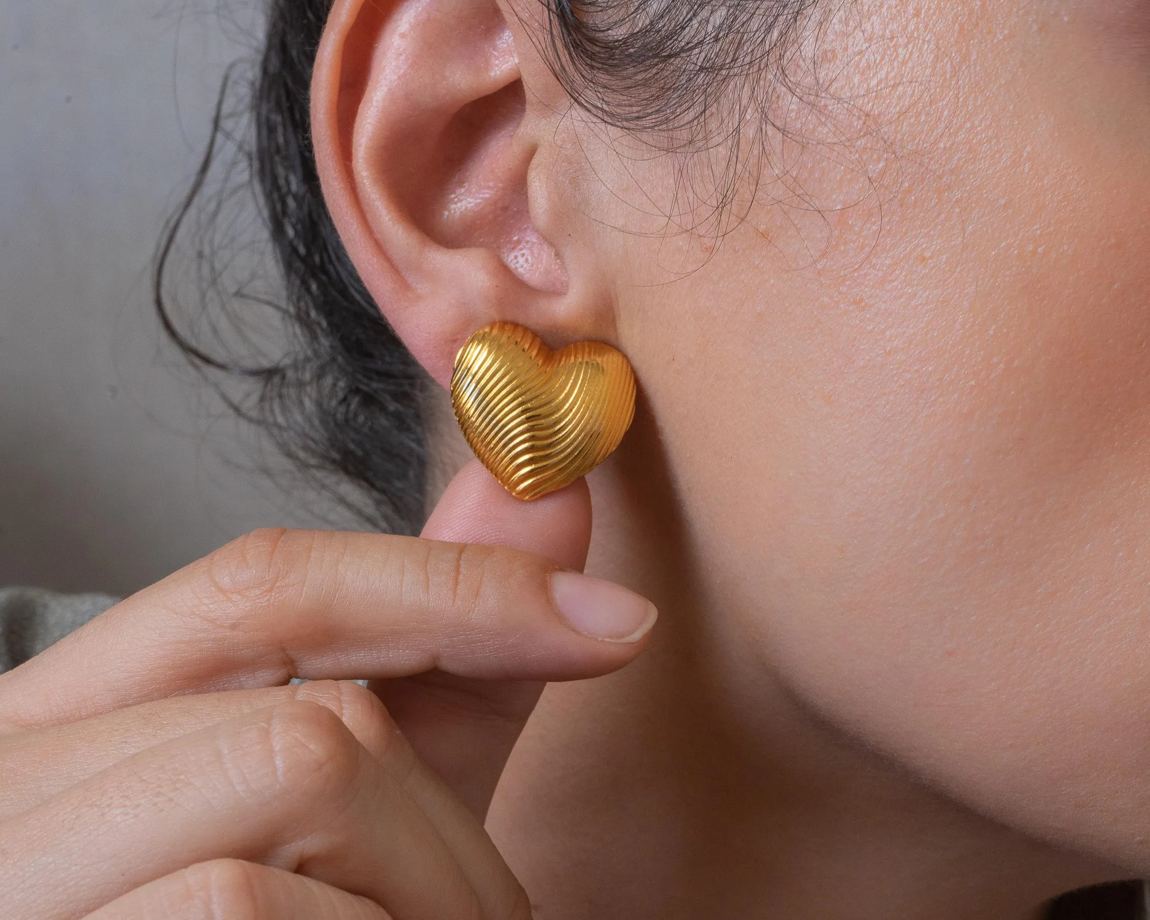 Medium GOLD HEART earrings