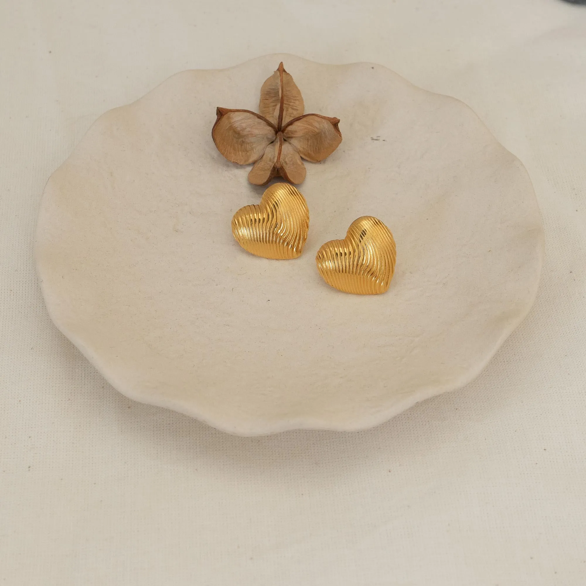 Medium GOLD HEART earrings