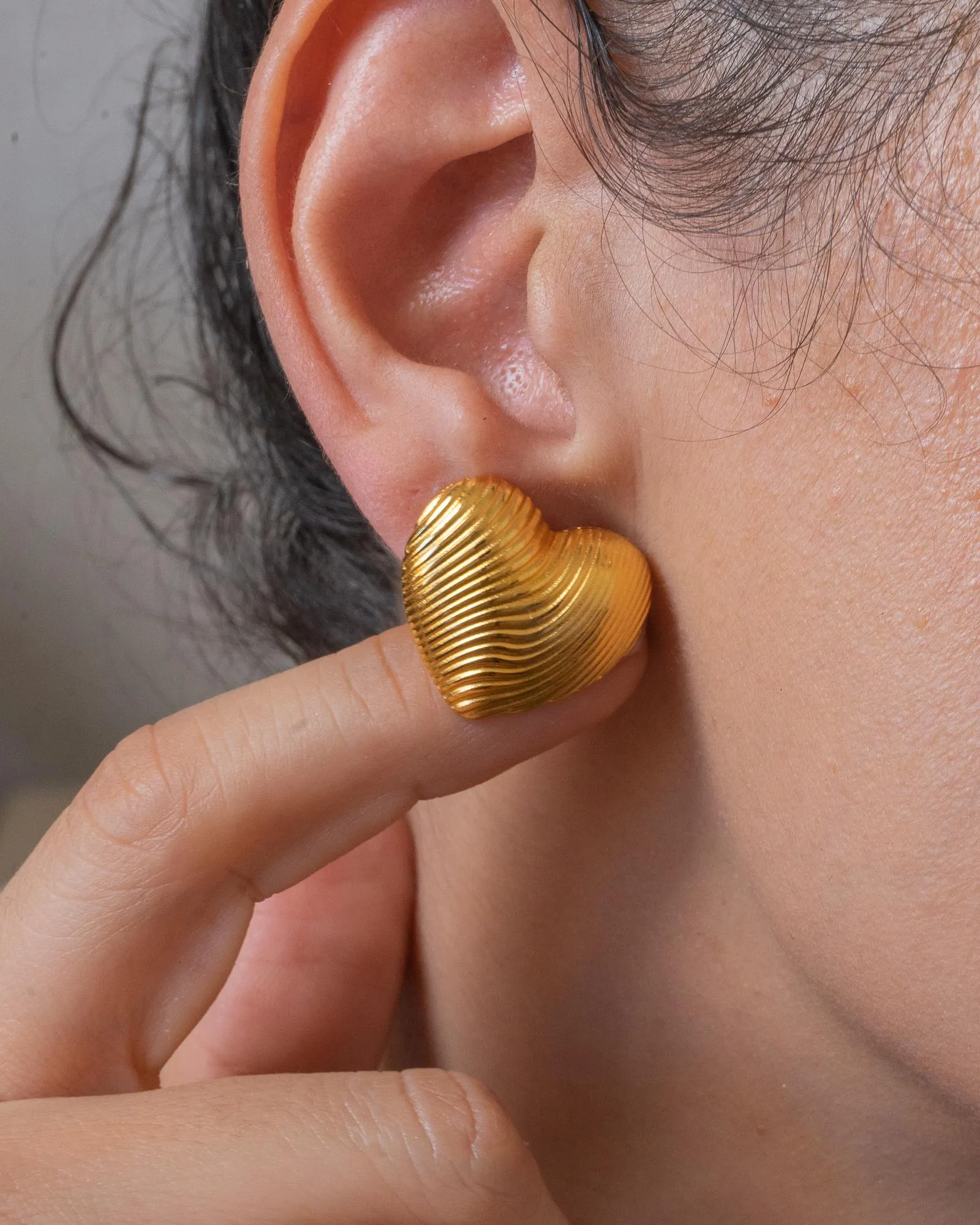 Medium GOLD HEART earrings