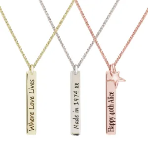 Message Tag Personalised Silver Necklace