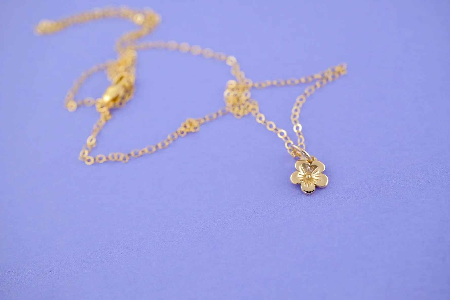 Mini Charming Necklace - Golden Cherry Blossom