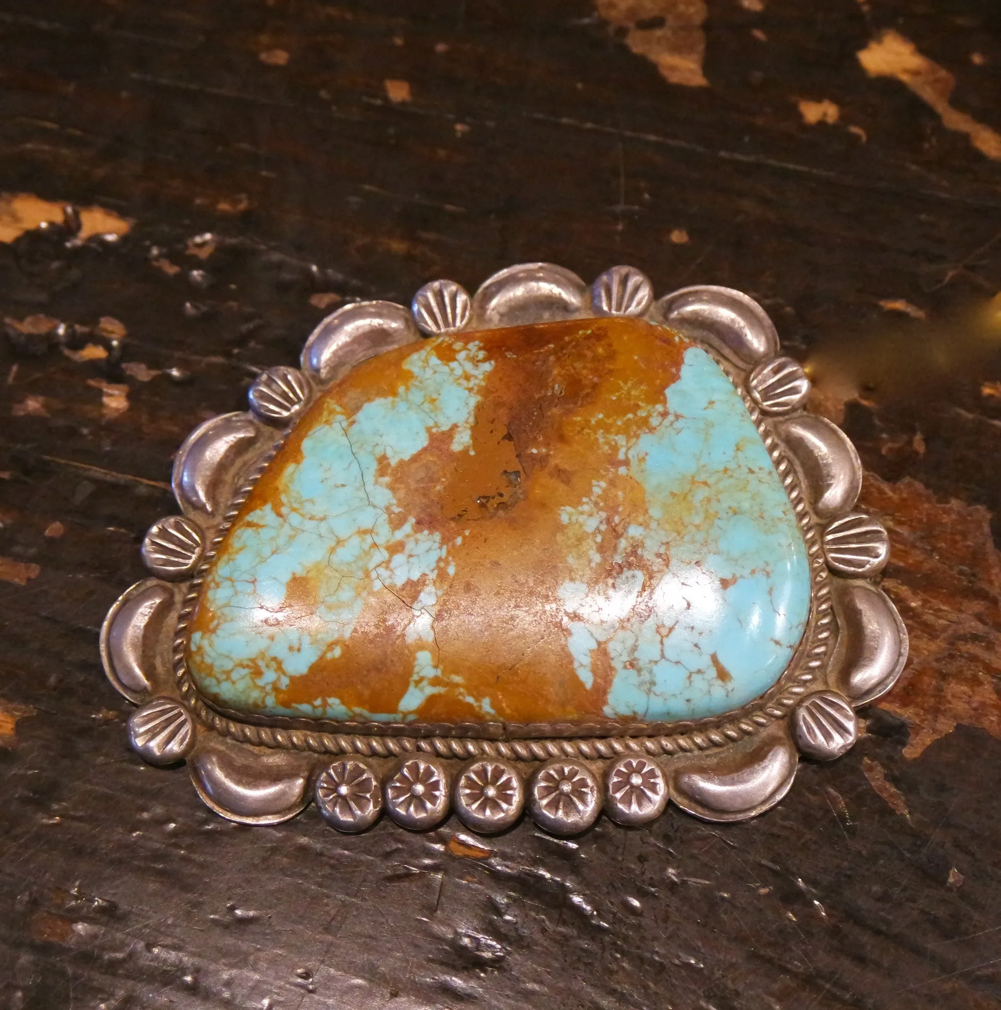 Native American Navajo Sterling Silver and Turquoise Pin/Brooch