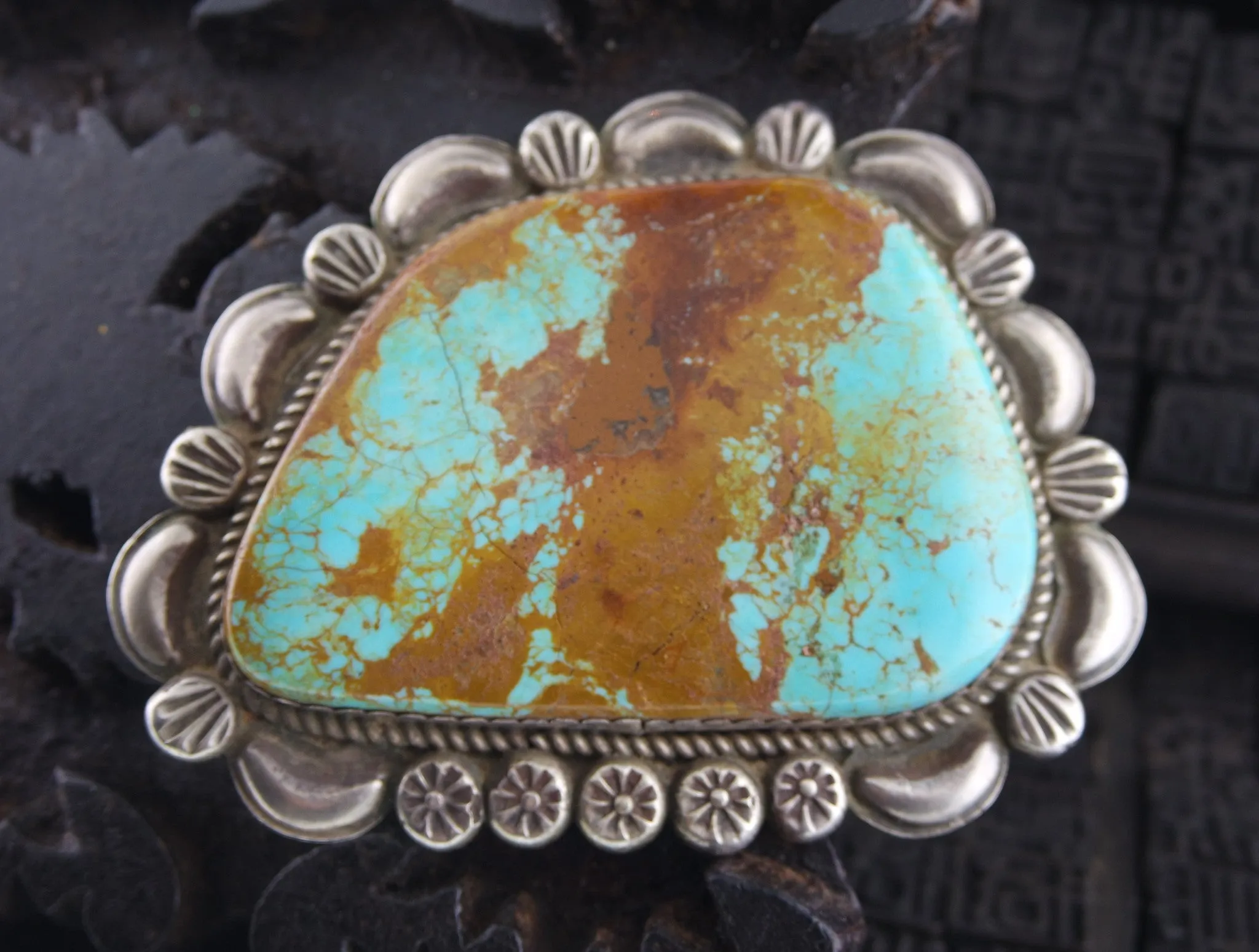 Native American Navajo Sterling Silver and Turquoise Pin/Brooch