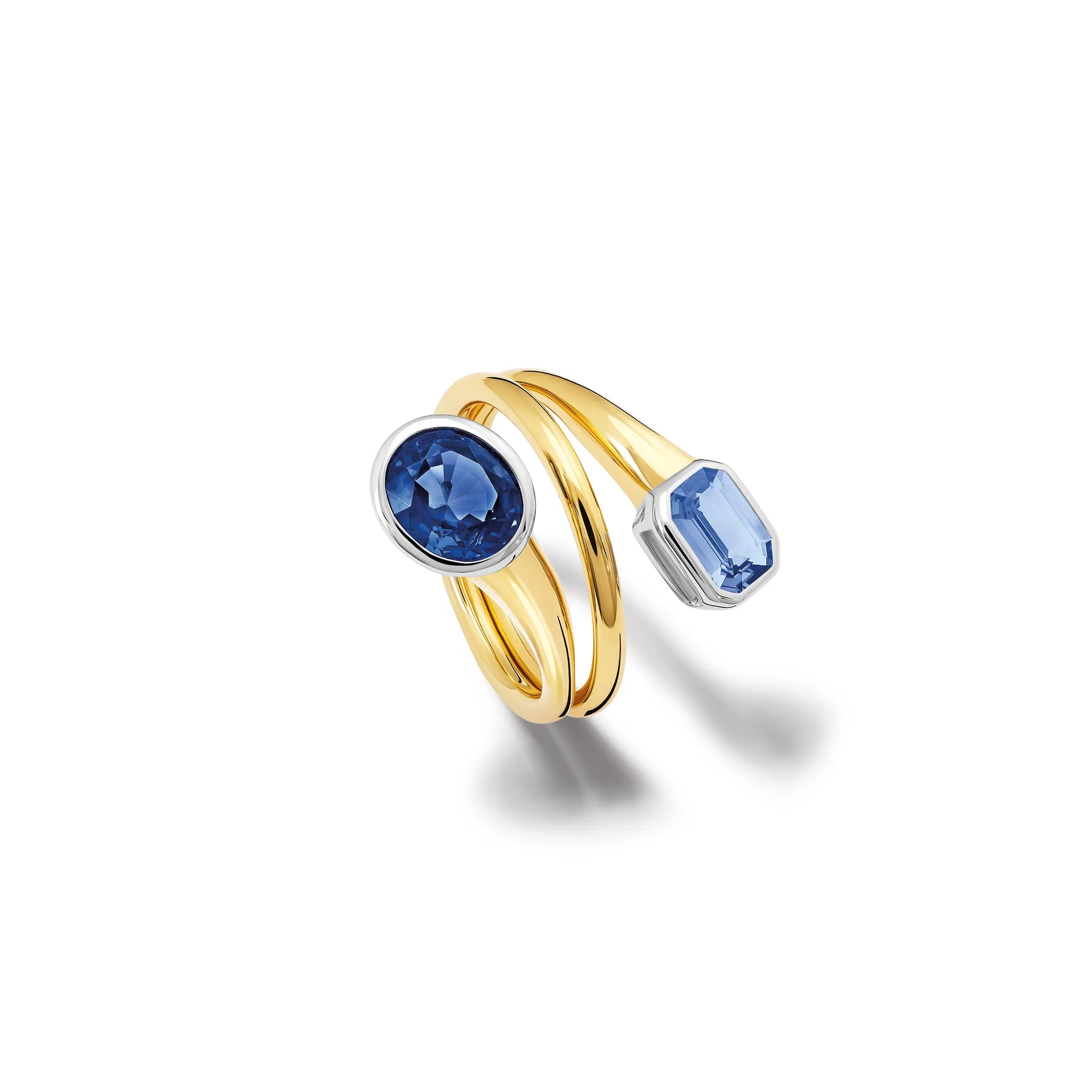 Nicoline Ring 18ct Yellow & White Gold - Blue Spinel & Sapphire