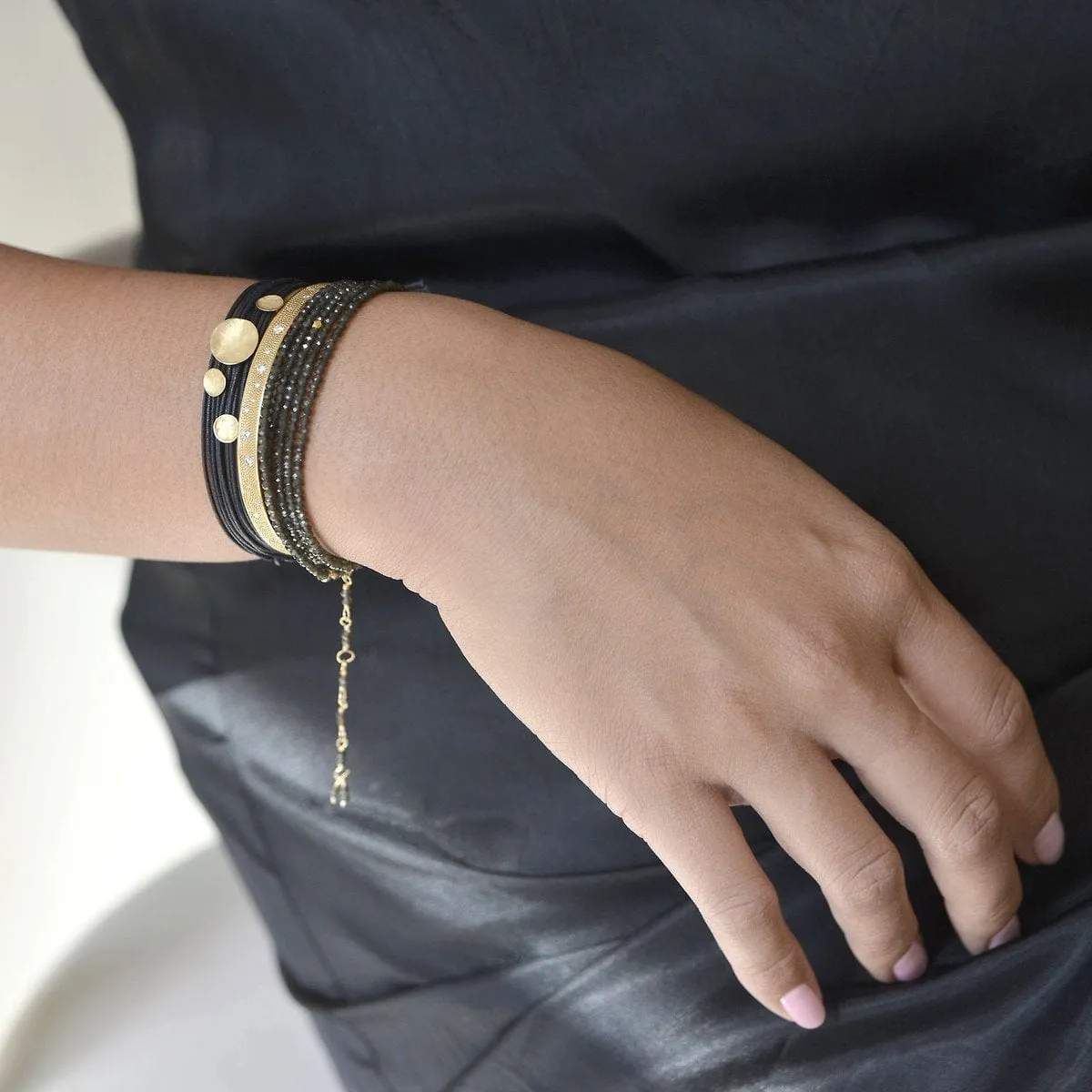 Obsidian Bead Wrap Bracelet & Necklace