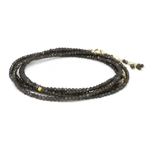 Obsidian Bead Wrap Bracelet & Necklace