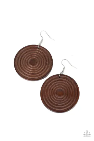 PAPARAZZI Caribbean Cymbal - Brown EARRINGS