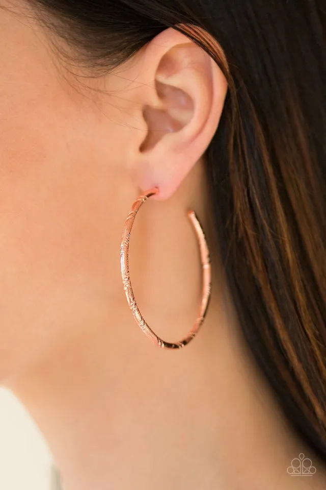 Paparazzi Earring ~ A Double Take - Copper