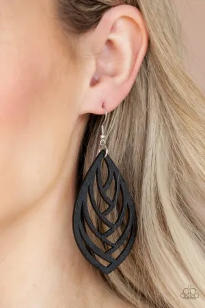 Paparazzi Earring ~ Out of the Woodwork - Black