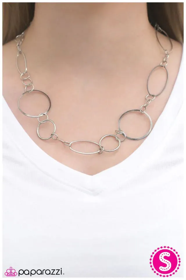 Paparazzi Necklace ~ Jump Around - Silver