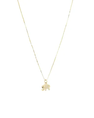 Pavé Elephant Box Chain Necklace