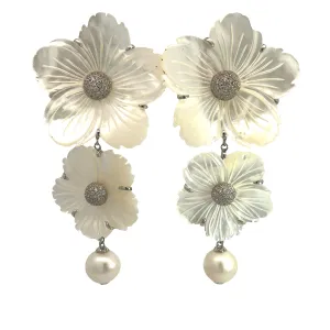 Pearl Flower Crystal Earring