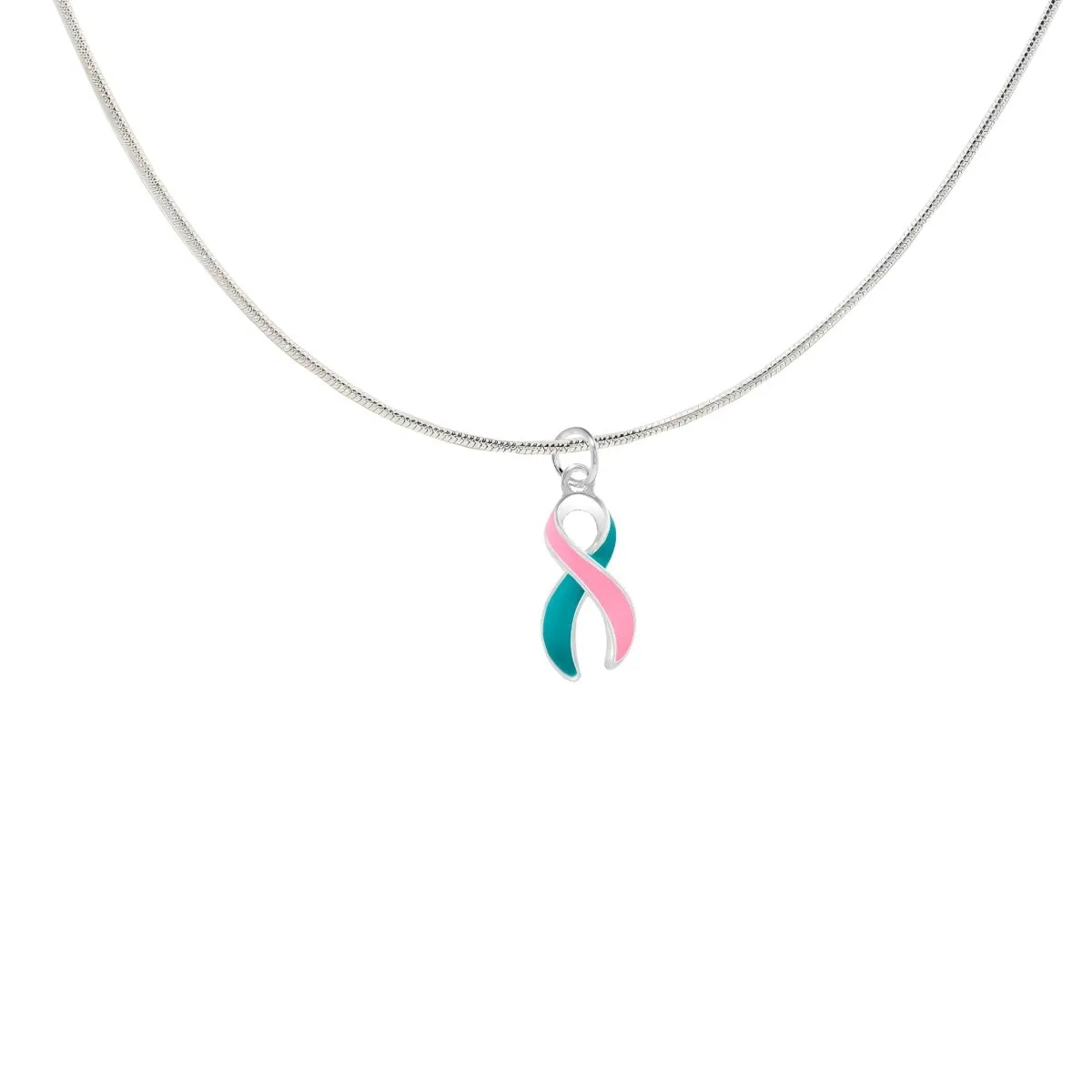 Pink & Teal Ribbon Necklaces