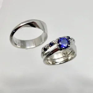 Platinum Möbius Wedding Set