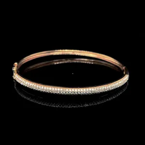 PREORDER | Rose Round Paved Diamond Bangle 18kt