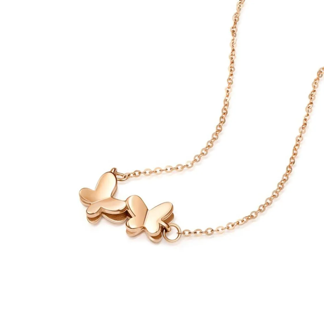 "Charming Dance" Delicate Butterfly 14K Yellow Gold Necklace