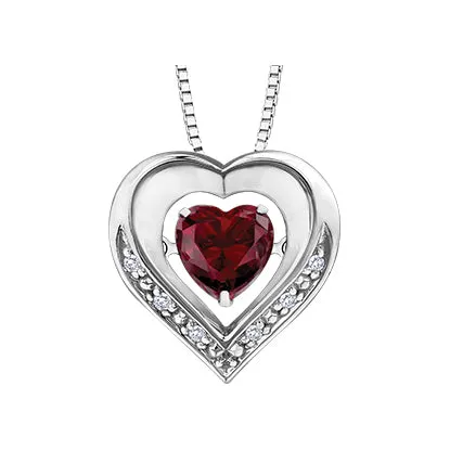 "REANNA" PULSE™ RUBY DIAMOND HEART PENDANT