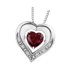 "REANNA" PULSE™ RUBY DIAMOND HEART PENDANT