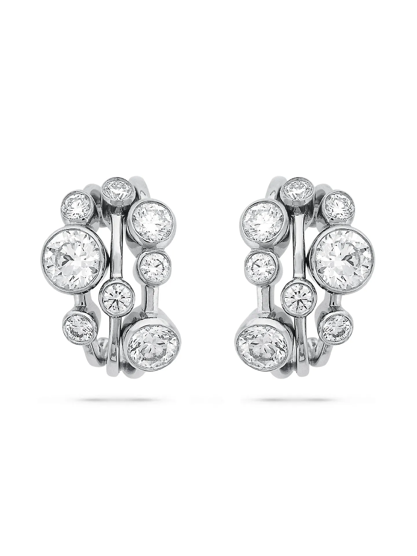 Raindance Large Platinum Diamond Hoop Earrings