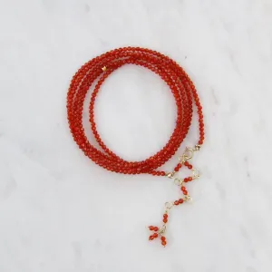 Red Carnelian Wrap Bracelet & Necklace