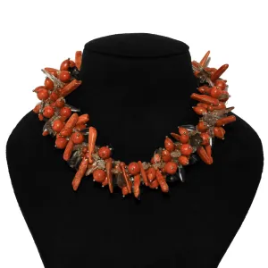 Red Gemstone Beaded Designer Necklace